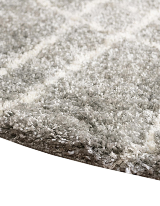 Cloud Gray 4' 1 x 4' 1 Soft Touch Shag Round Area Rug Thick Soft Touch Fluffy & Plush Shaggy Pile