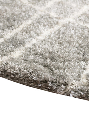 Cloud Gray 7' 10 x 7' 10 Soft Touch Shag Round Area Rug Thick Soft Touch Fluffy & Plush Shaggy Pile