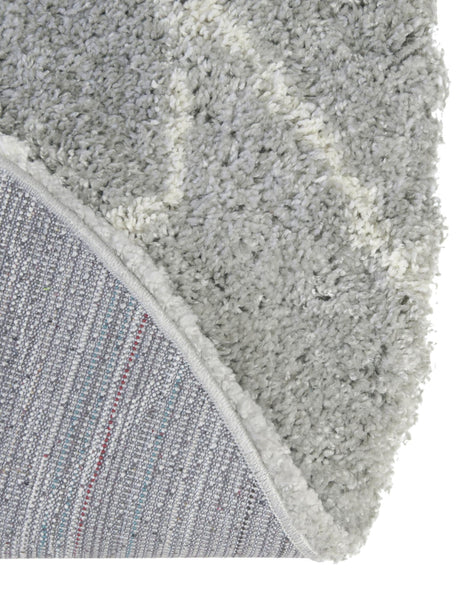Cloud Gray 5' 3 x 5' 3 Soft Touch Shag Round Area Rug Thick Soft Touch Fluffy & Plush Shaggy Pile 100% Polypropylene Unique Carpet for Modern Home Interiors for Sale at Rug Engine