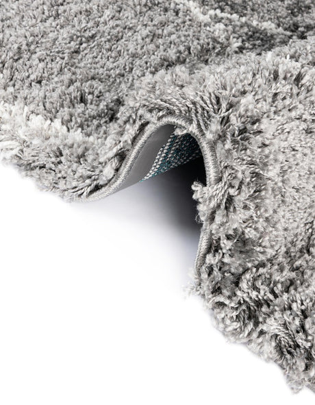 Cloud Gray 5' 3 x 5' 3 Soft Touch Shag Round Area Rug Thick Soft Touch Fluffy & Plush Shaggy Pile 100% Polypropylene Unique Carpet for Modern Home Interiors for Sale at Rug Engine