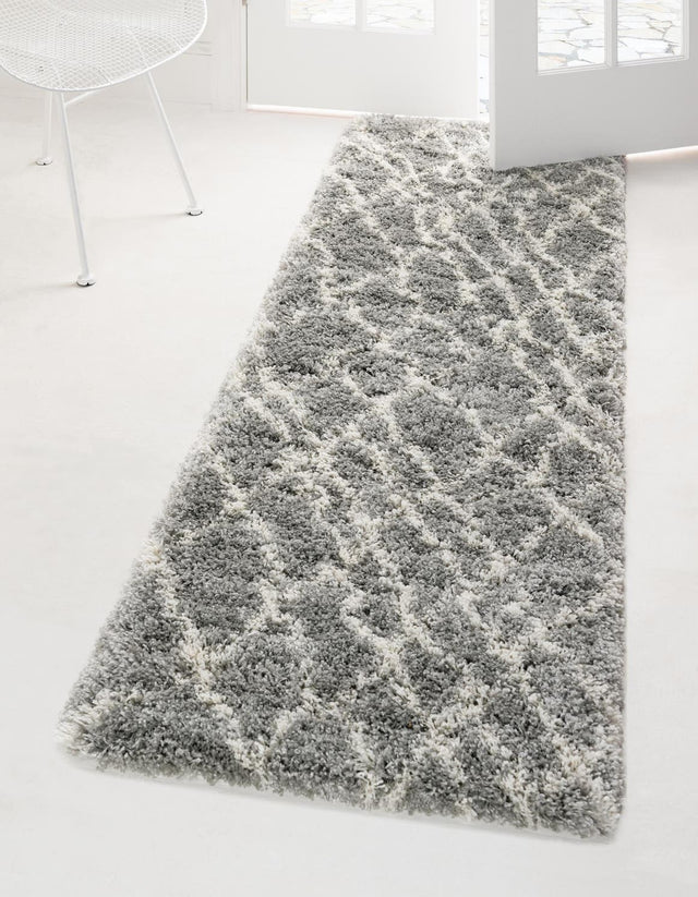 Cloud Gray 2' x 6' 7 Soft Touch Shag Runner Area Rug Thick Soft Touch Fluffy & Plush Shaggy Pile