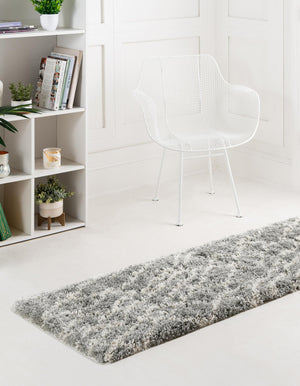 Cloud Gray 2' x 6' 7 Soft Touch Shag Runner Area Rug Thick Soft Touch Fluffy & Plush Shaggy Pile