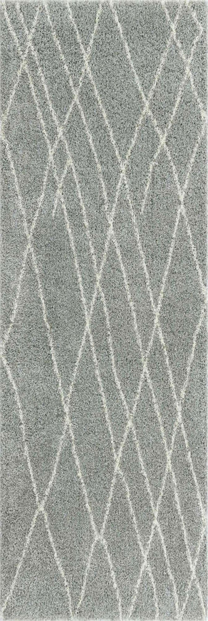 Cloud Gray 2' x 6' 7 Soft Touch Shag Runner Area Rug Thick Soft Touch Fluffy & Plush Shaggy Pile