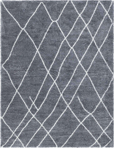 Pebble Gray 9' 10 x 13' 1 Soft Touch Shag Rectangle Area Rug Thick Soft Touch Fluffy & Plush Shaggy Pile