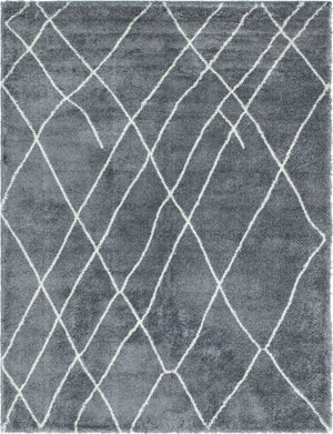 Pebble Gray 9' x 12' Soft Touch Shag Rectangle Area Rug Thick Soft Touch Fluffy & Plush Shaggy Pile