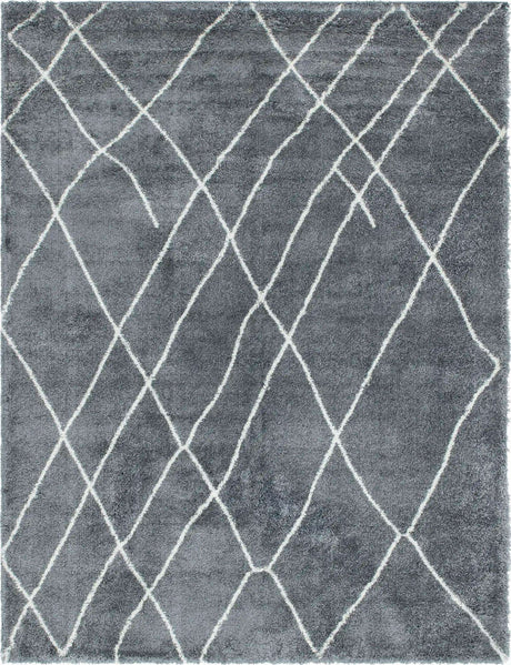 Pebble Gray 9' x 12' Soft Touch Shag Rectangle Area Rug Thick Soft Touch Fluffy & Plush Shaggy Pile