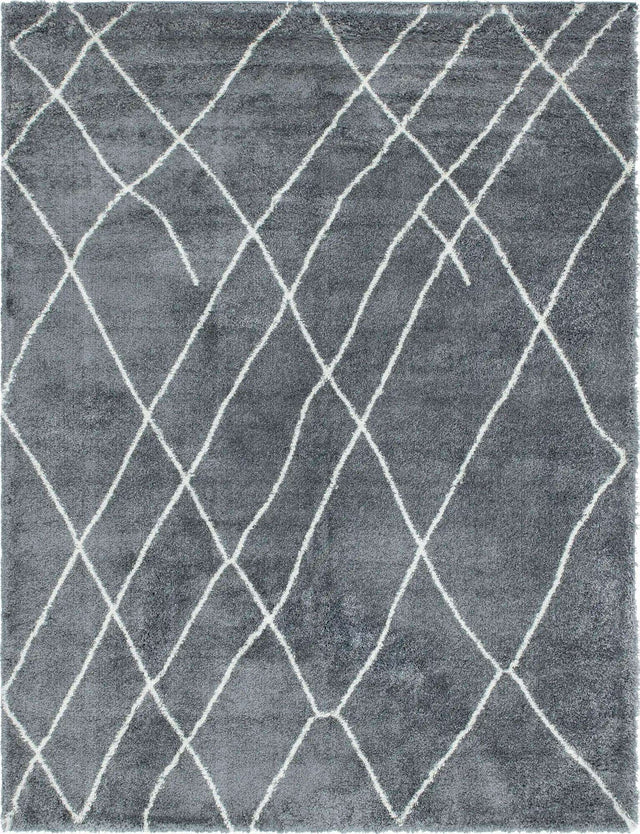 Pebble Gray 9' x 12' Soft Touch Shag Rectangle Area Rug Thick Soft Touch Fluffy & Plush Shaggy Pile