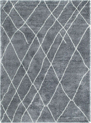 Pebble Gray 7' 10 x 11' Soft Touch Shag Rectangle Area Rug Thick Soft Touch Fluffy & Plush Shaggy Pile