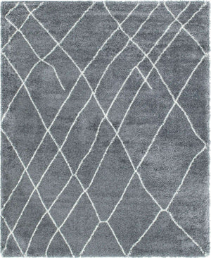 Pebble Gray 7' 10 x 10' Soft Touch Shag Rectangle Area Rug Thick Soft Touch Fluffy & Plush Shaggy Pile