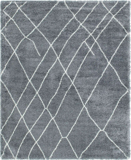 Pebble Gray 7' 10 x 10' Soft Touch Shag Rectangle Area Rug Thick Soft Touch Fluffy & Plush Shaggy Pile