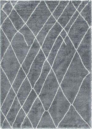 Pebble Gray 7' 1 x 10' Soft Touch Shag Rectangle Area Rug Thick Soft Touch Fluffy & Plush Shaggy Pile