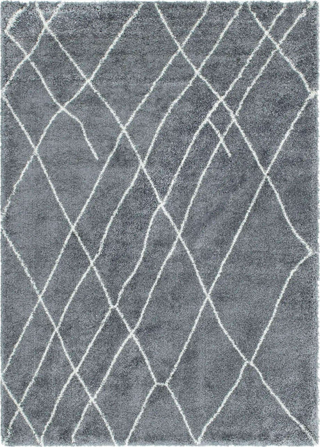 Pebble Gray 7' 1 x 10' Soft Touch Shag Rectangle Area Rug Thick Soft Touch Fluffy & Plush Shaggy Pile