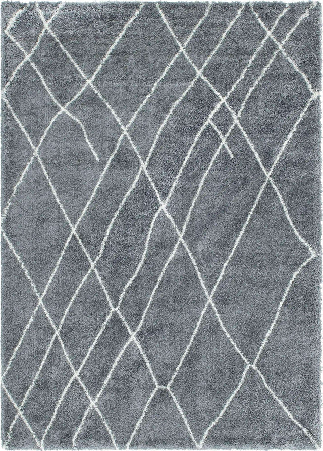 Pebble Gray 7' 1 x 10' Soft Touch Shag Rectangle Area Rug Thick Soft Touch Fluffy & Plush Shaggy Pile