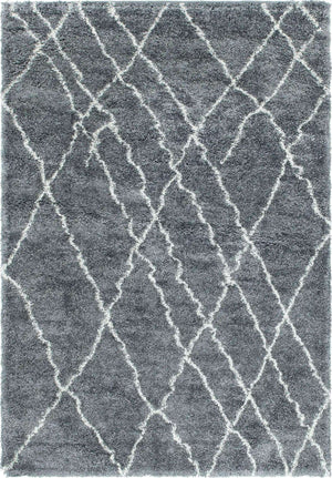 Pebble Gray 6' 1 x 9' Soft Touch Shag Rectangle Area Rug Thick Soft Touch Fluffy & Plush Shaggy Pile