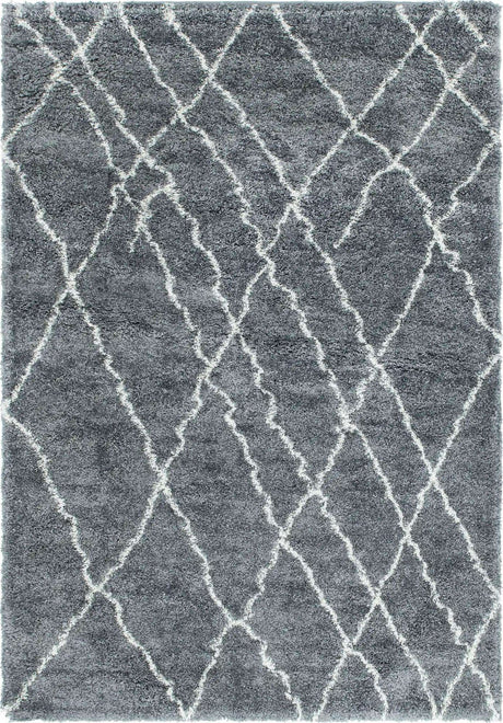 Pebble Gray 6' 1 x 9' Soft Touch Shag Rectangle Area Rug Thick Soft Touch Fluffy & Plush Shaggy Pile