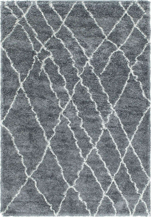 Pebble Gray 6' 1 x 9' Soft Touch Shag Rectangle Area Rug Thick Soft Touch Fluffy & Plush Shaggy Pile