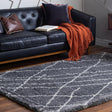 Pebble Gray 4' 1 x 6' 1 Soft Touch Shag Rectangle Area Rug Thick Soft Touch Fluffy & Plush Shaggy Pile