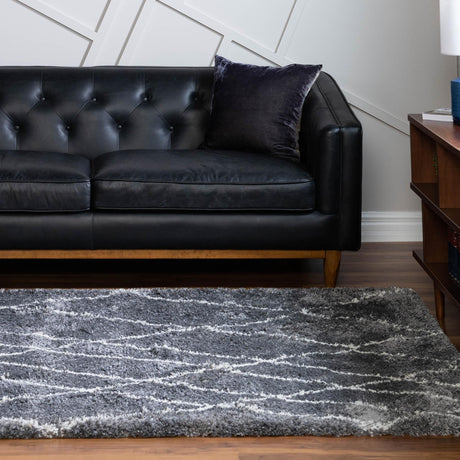 Pebble Gray 7' 1 x 10' Soft Touch Shag Rectangle Area Rug Thick Soft Touch Fluffy & Plush Shaggy Pile 100% Polypropylene Unique Carpet for Modern Home Interiors for Sale at Rug Engine