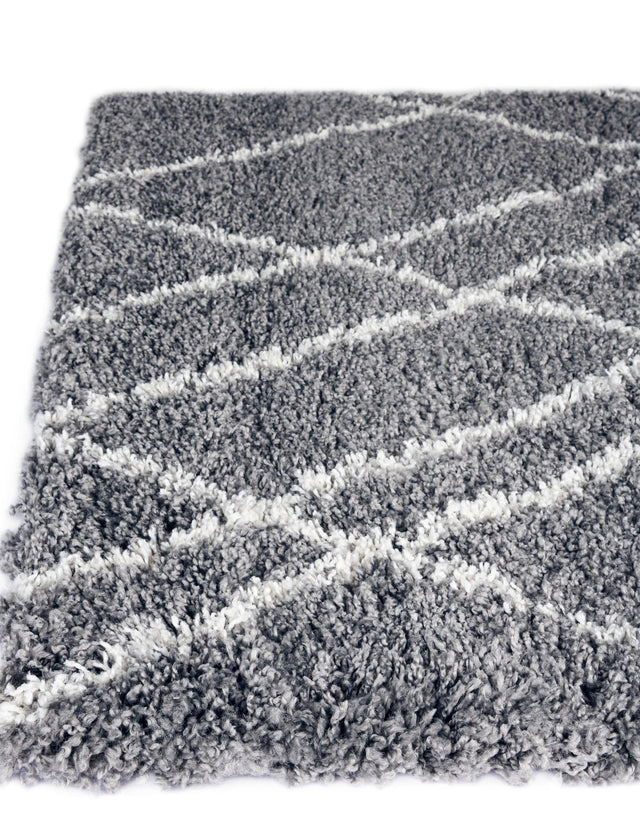 Pebble Gray 4' 1 x 6' 1 Soft Touch Shag Rectangle Area Rug Thick Soft Touch Fluffy & Plush Shaggy Pile