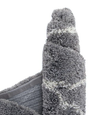 Pebble Gray 4' 1 x 6' 1 Soft Touch Shag Rectangle Area Rug Thick Soft Touch Fluffy & Plush Shaggy Pile