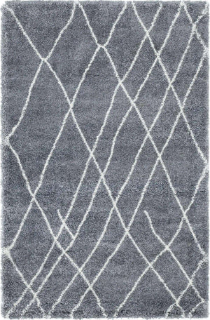 Pebble Gray 5' 3 x 8' Soft Touch Shag Rectangle Area Rug Thick Soft Touch Fluffy & Plush Shaggy Pile