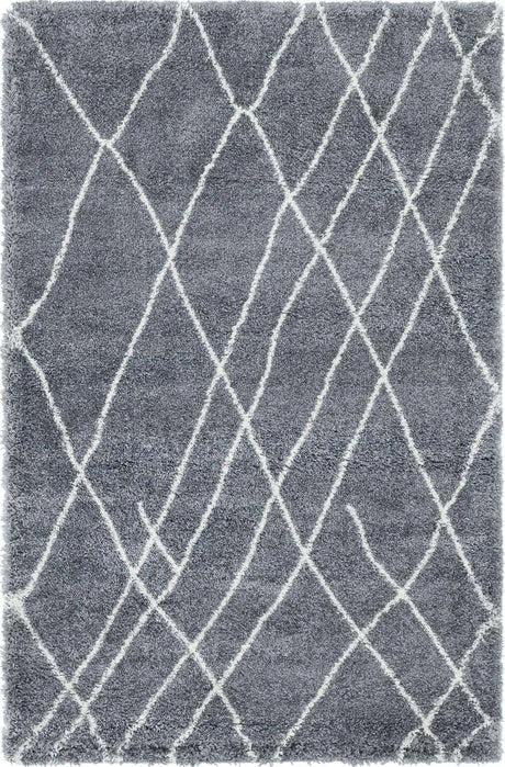 Pebble Gray 5' 3 x 8' Soft Touch Shag Rectangle Area Rug Thick Soft Touch Fluffy & Plush Shaggy Pile