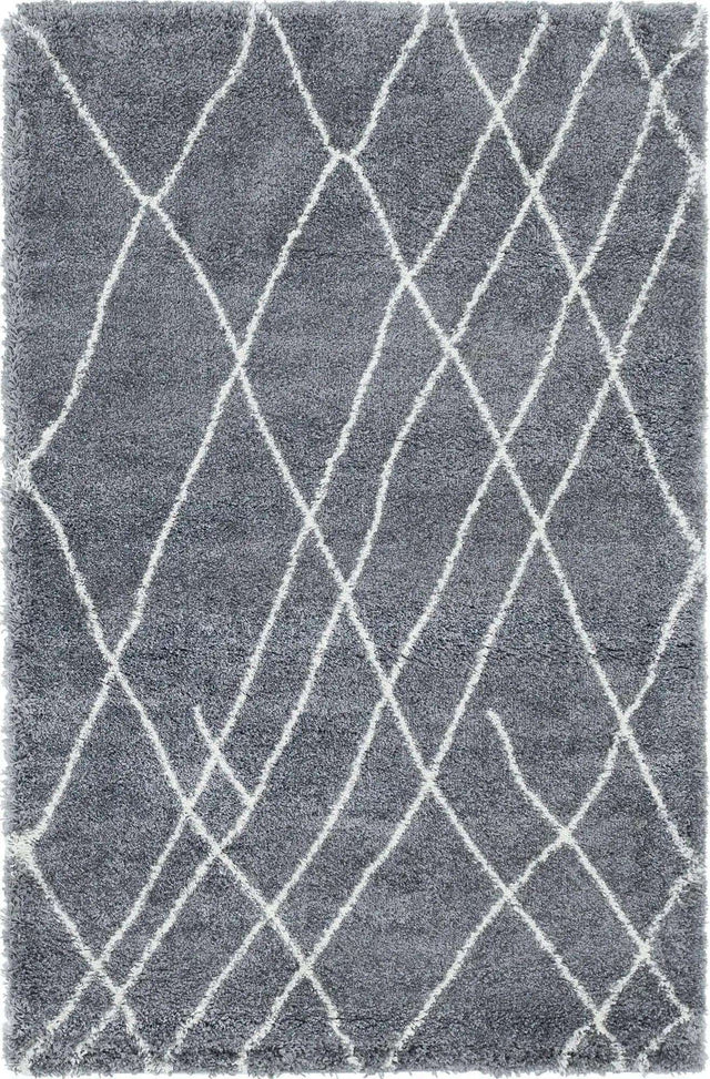 Pebble Gray 5' 3 x 8' Soft Touch Shag Rectangle Area Rug Thick Soft Touch Fluffy & Plush Shaggy Pile