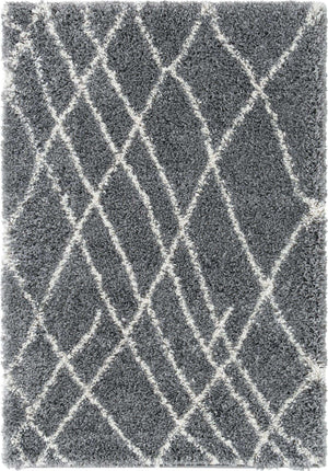 Pebble Gray 4' 1 x 6' 1 Soft Touch Shag Rectangle Area Rug Thick Soft Touch Fluffy & Plush Shaggy Pile