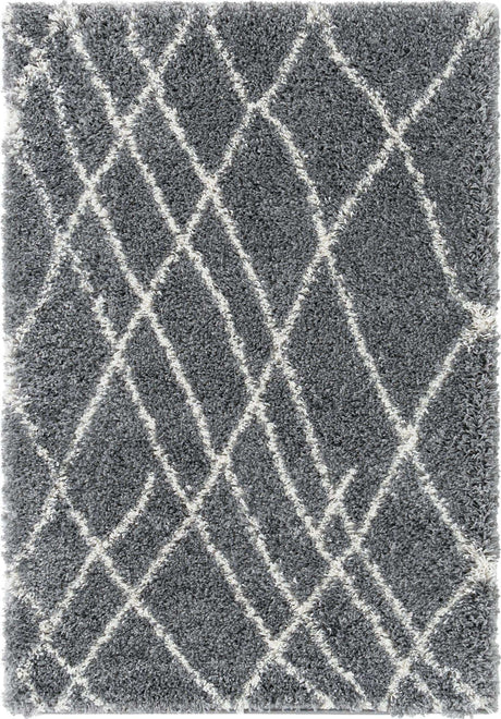 Pebble Gray 4' 1 x 6' 1 Soft Touch Shag Rectangle Area Rug Thick Soft Touch Fluffy & Plush Shaggy Pile