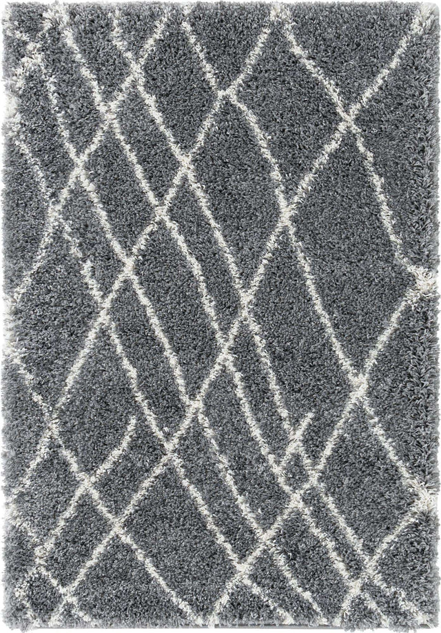 Pebble Gray 4' 1 x 6' 1 Soft Touch Shag Rectangle Area Rug Thick Soft Touch Fluffy & Plush Shaggy Pile