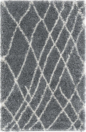 Pebble Gray 3' 3 x 5' 3 Soft Touch Shag Rectangle Area Rug Thick Soft Touch Fluffy & Plush Shaggy Pile