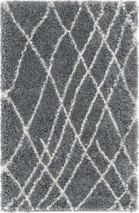 Pebble Gray 3' 3 x 5' 3 Soft Touch Shag Rectangle Area Rug Thick Soft Touch Fluffy & Plush Shaggy Pile
