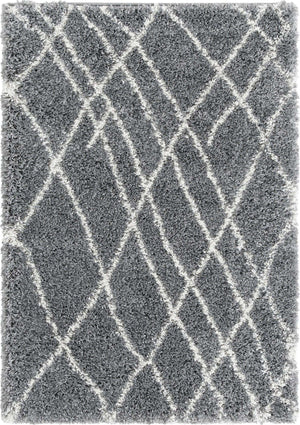 Pebble Gray 2' x 3' 1 Soft Touch Shag Rectangle Area Rug Thick Soft Touch Fluffy & Plush Shaggy Pile