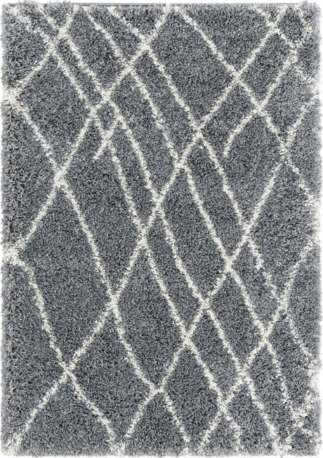 Pebble Gray 2' x 3' 1 Soft Touch Shag Rectangle Area Rug Thick Soft Touch Fluffy & Plush Shaggy Pile
