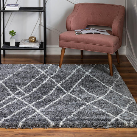Pebble Gray 4' 1 x 4' 1 Soft Touch Shag Square Area Rug Thick Soft Touch Fluffy & Plush Shaggy Pile