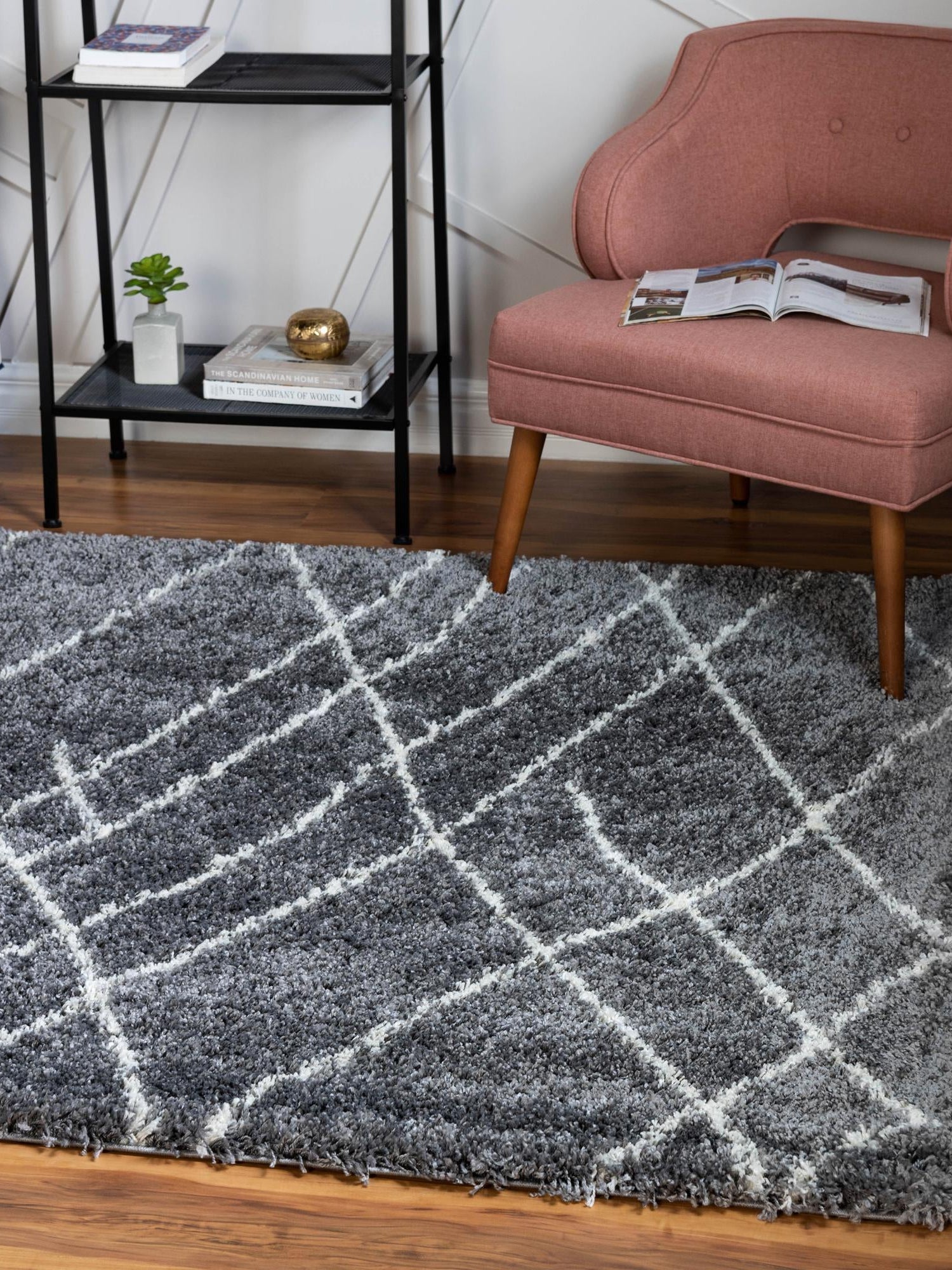Pebble Gray 7' 10 x 7' 10 Soft Touch Shag Square Area Rug Thick Soft Touch Fluffy & Plush Shaggy Pile 100% Polypropylene Unique Carpet for Modern Home Interiors for Sale at Rug Engine