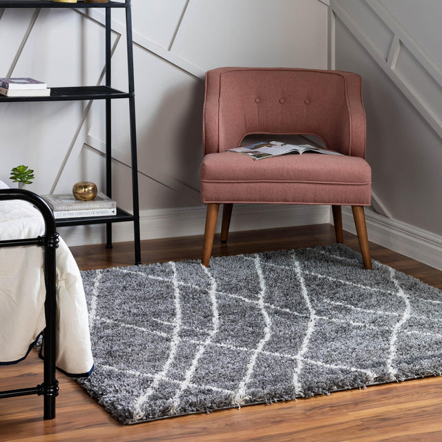 Pebble Gray 4' 1 x 4' 1 Soft Touch Shag Square Area Rug Thick Soft Touch Fluffy & Plush Shaggy Pile