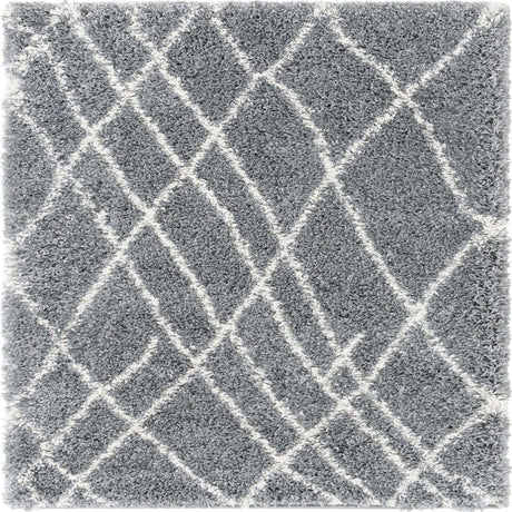 Pebble Gray 5' 3 x 5' 3 Soft Touch Shag Square Area Rug Thick Soft Touch Fluffy & Plush Shaggy Pile