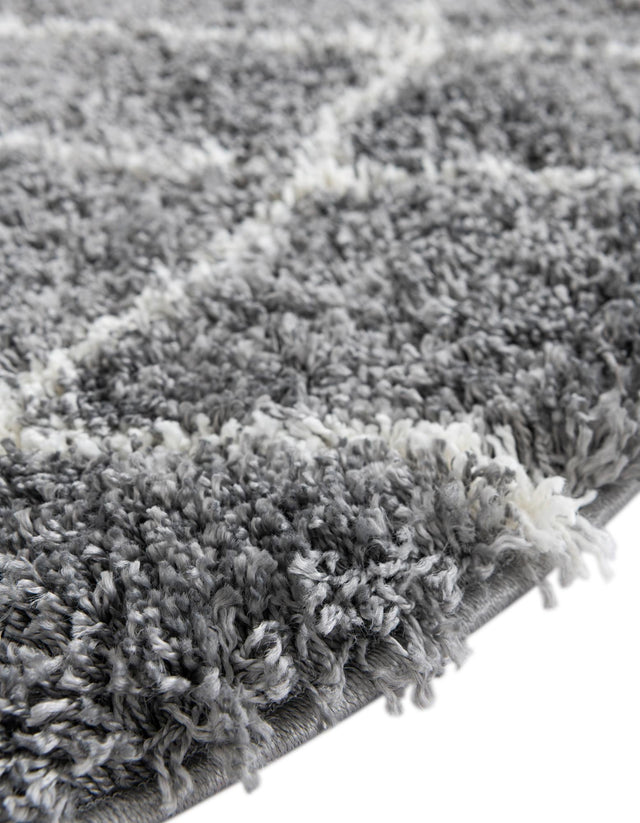 Pebble Gray 4' 1 x 4' 1 Soft Touch Shag Round Area Rug Thick Soft Touch Fluffy & Plush Shaggy Pile