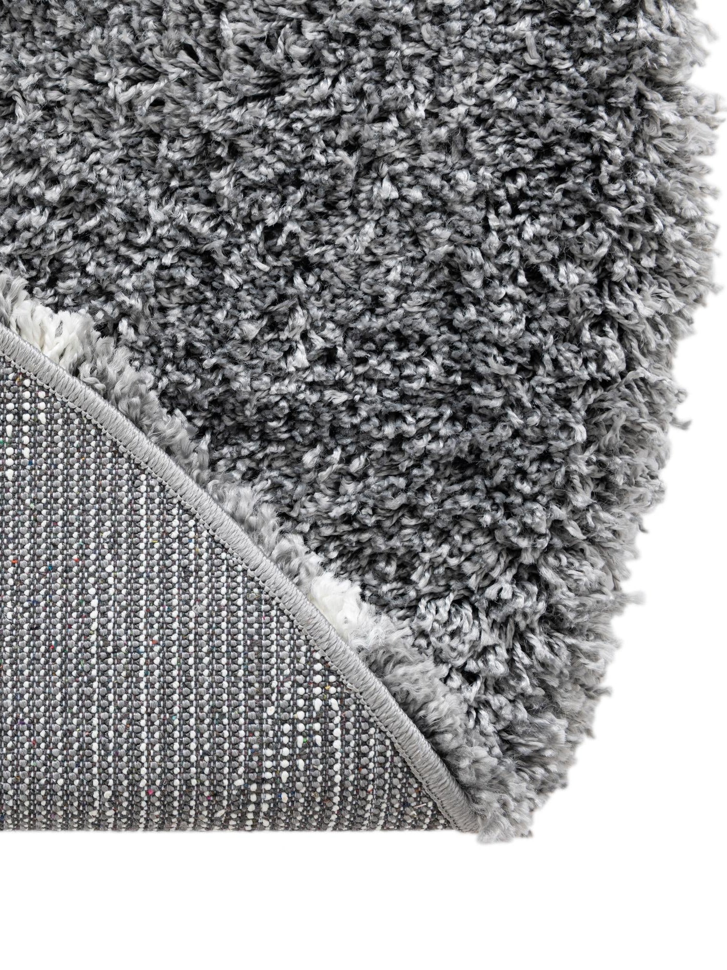 Pebble Gray 7' 10 x 7' 10 Soft Touch Shag Round Area Rug Thick Soft Touch Fluffy & Plush Shaggy Pile 100% Polypropylene Unique Carpet for Modern Home Interiors for Sale at Rug Engine