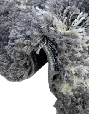 Pebble Gray 4' 1 x 4' 1 Soft Touch Shag Round Area Rug Thick Soft Touch Fluffy & Plush Shaggy Pile