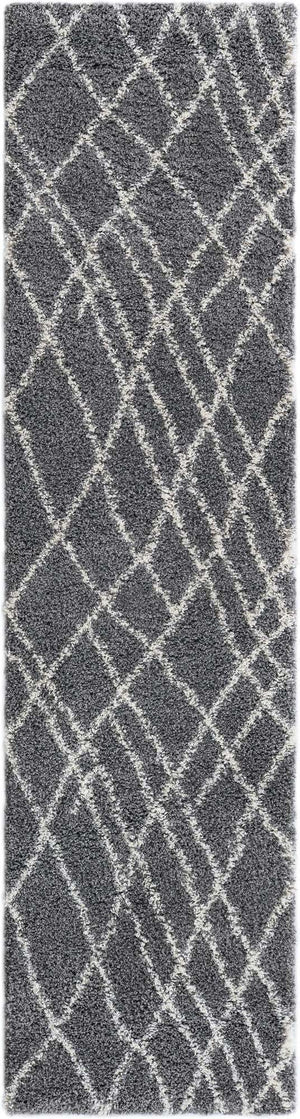 Pebble Gray 2' 7 x 10' Soft Touch Shag Runner Area Rug Thick Soft Touch Fluffy & Plush Shaggy Pile