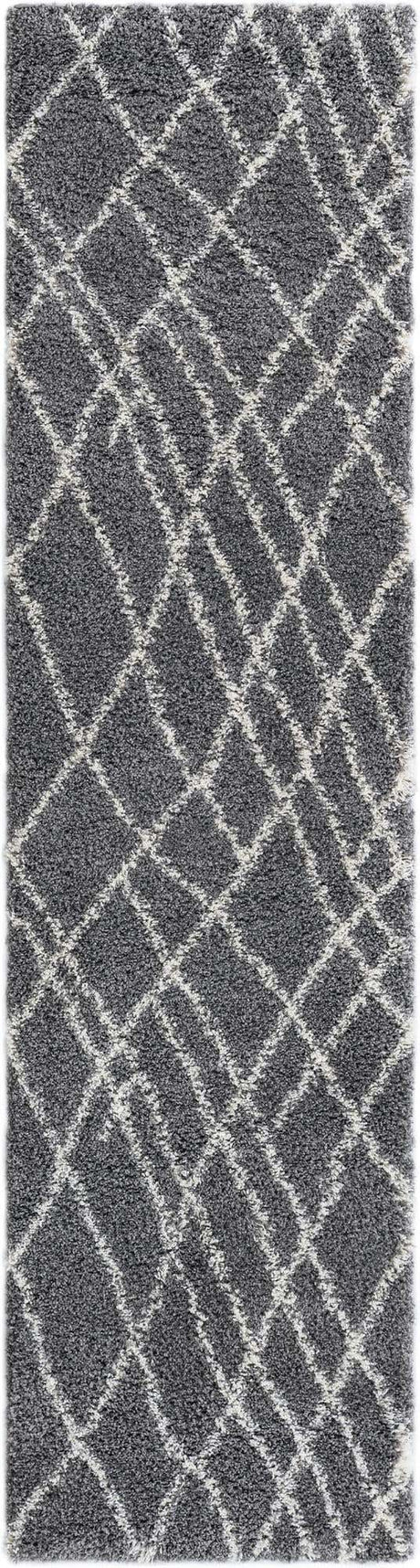 Pebble Gray 2' 7 x 10' Soft Touch Shag Runner Area Rug Thick Soft Touch Fluffy & Plush Shaggy Pile