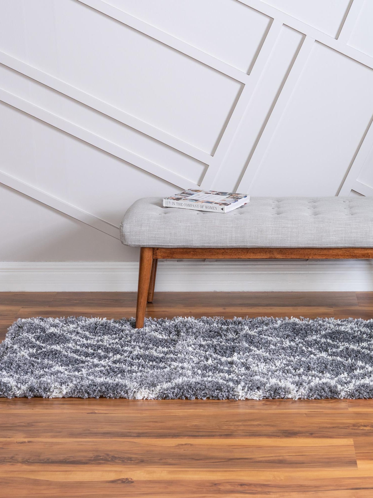 Pebble Gray 2' x 6' 7 Soft Touch Shag Runner Area Rug Thick Soft Touch Fluffy & Plush Shaggy Pile 100% Polypropylene Unique Carpet for Modern Home Interiors for Sale at Rug Engine