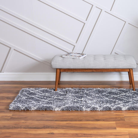 Pebble Gray 2' x 6' 7 Soft Touch Shag Runner Area Rug Thick Soft Touch Fluffy & Plush Shaggy Pile 100% Polypropylene Unique Carpet for Modern Home Interiors for Sale at Rug Engine