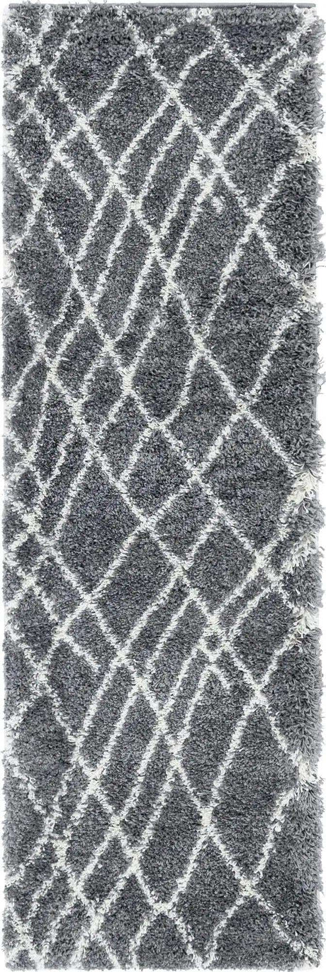 Pebble Gray 2' x 6' 7 Soft Touch Shag Runner Area Rug Thick Soft Touch Fluffy & Plush Shaggy Pile