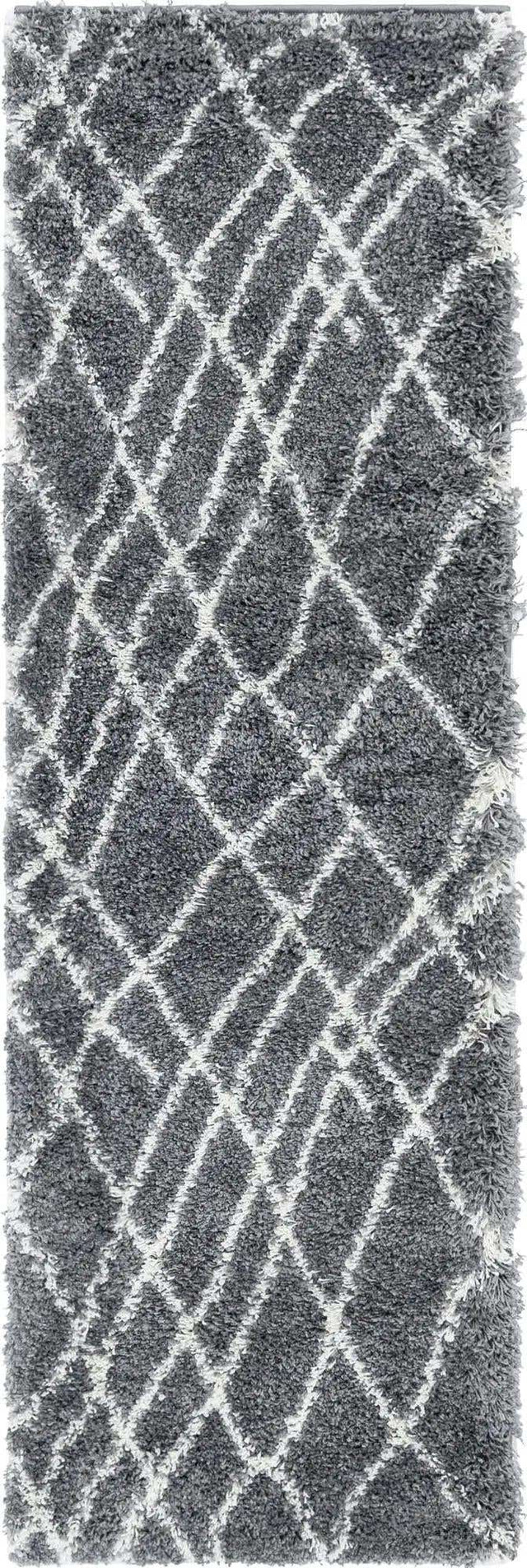 Pebble Gray 2' x 6' 7 Soft Touch Shag Runner Area Rug Thick Soft Touch Fluffy & Plush Shaggy Pile
