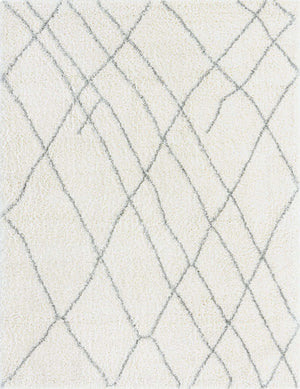 Ivory 9' 10 x 13' 1 Soft Touch Shag Rectangle Area Rug Thick Soft Touch Fluffy & Plush Shaggy Pile