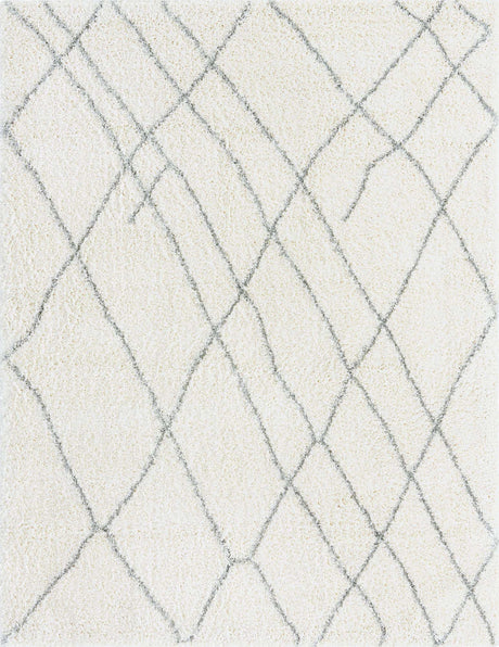 Ivory 9' 10 x 13' 1 Soft Touch Shag Rectangle Area Rug Thick Soft Touch Fluffy & Plush Shaggy Pile