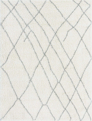 Ivory 9' x 12' Soft Touch Shag Rectangle Area Rug Thick Soft Touch Fluffy & Plush Shaggy Pile